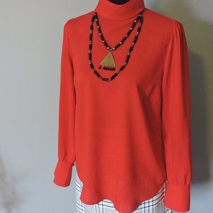 Red Lightweight Longsleeve Blouse Ann Taylor